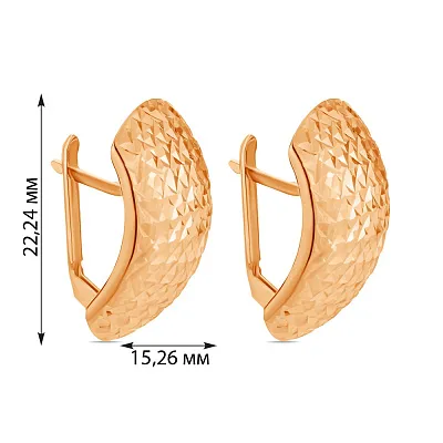 Золоті сережки з алмазною гранню (арт. 102031)