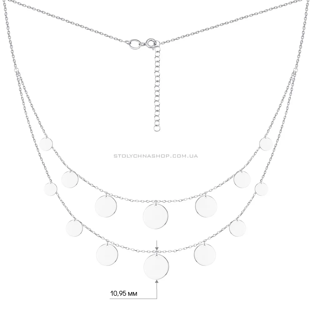 Серебряное многослойное колье «Монеты» (арт. 7507/1122)