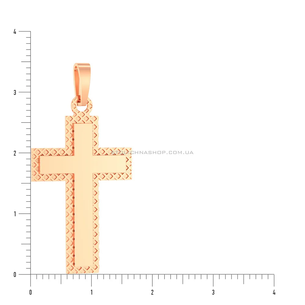 Золотая подвеска-крестик  (арт. 440409) - 2 - цена