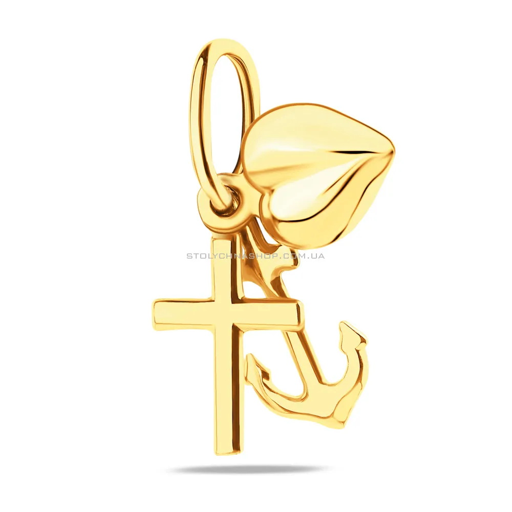 Кулон з жовтого золота «Віра. Надія. Любов»  (арт. 440216ж) - цена