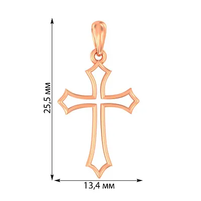 Хрестик з червоного золота  (арт. 440745)