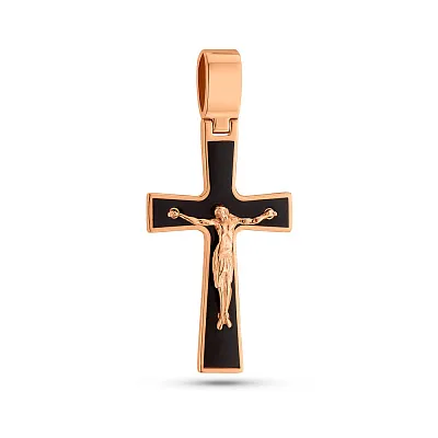 Золотой крестик с распятием и эмалью (арт. 3108764101)