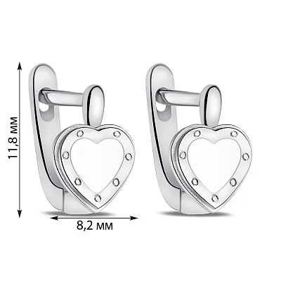 Срібні сережки з білою емаллю (арт. 7502/4669еб)