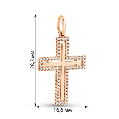 Золотой крест с фианитами (арт. 3105747101)