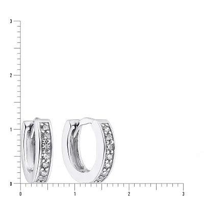 Серебряные серьги кольца с фианитами (арт. 7502/3575)