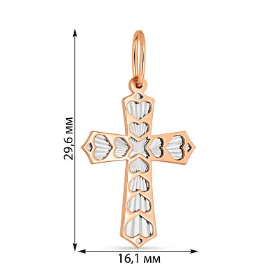 Крестик из красного и белого золота (арт. 440767кб)