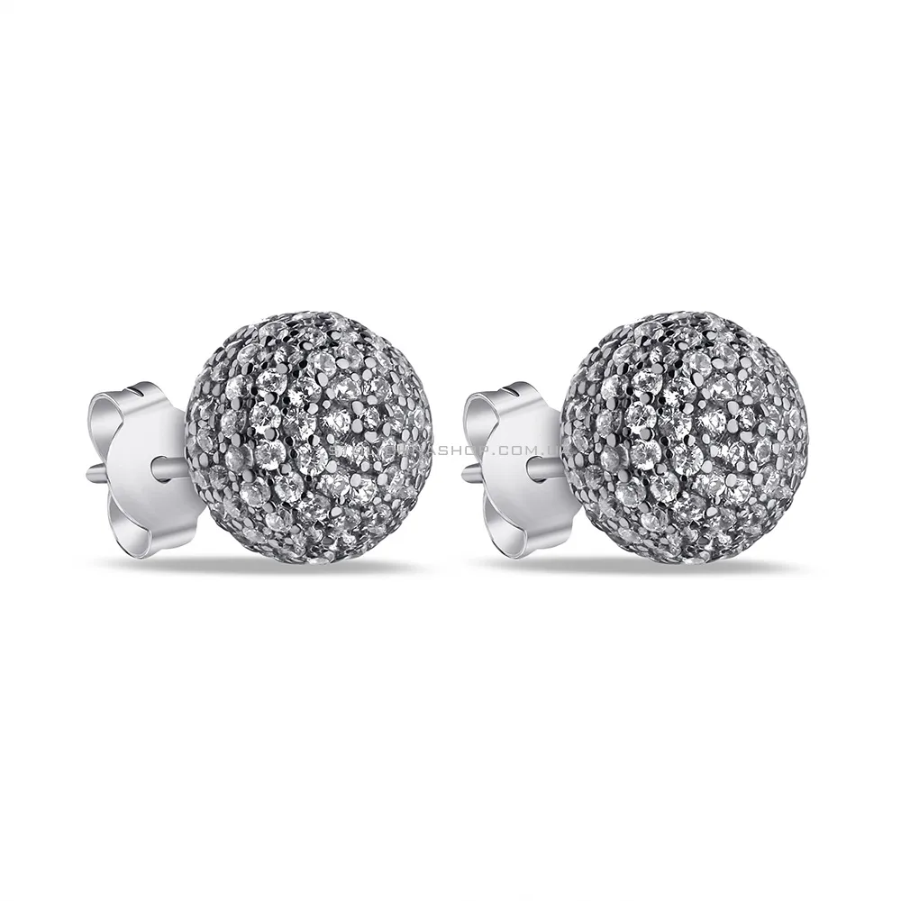 Срібні сережки-пусети з фіанітами (арт. 7518/6867) - цена