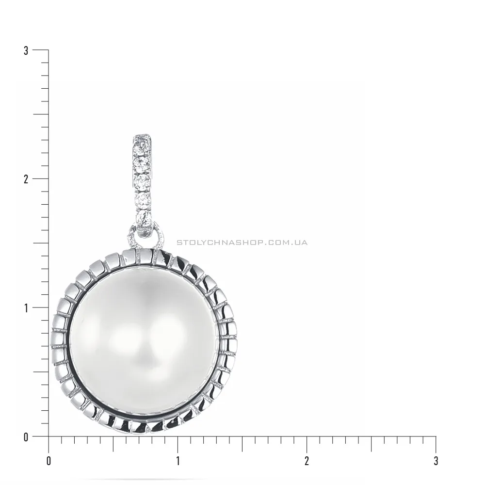 Срібний кулон з перлиною (арт. 7503/2592жб)