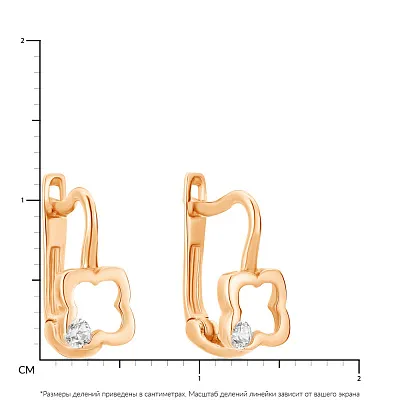 Золотые сережки с фианитами (арт. 106983)