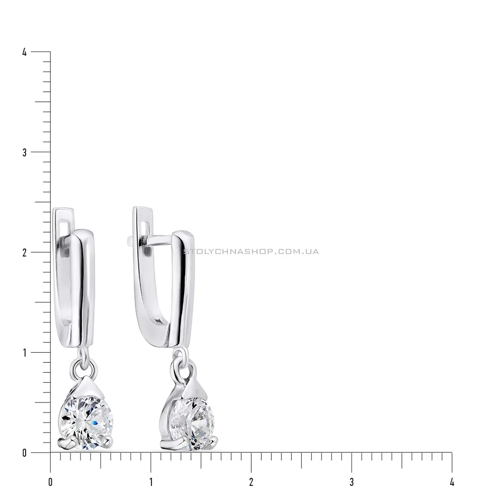 Срібні сережки з підвісками з фіанітів (арт. 7502/3235)