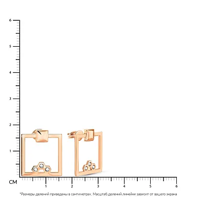Золотые серьги квадратной формы (арт. 109456)