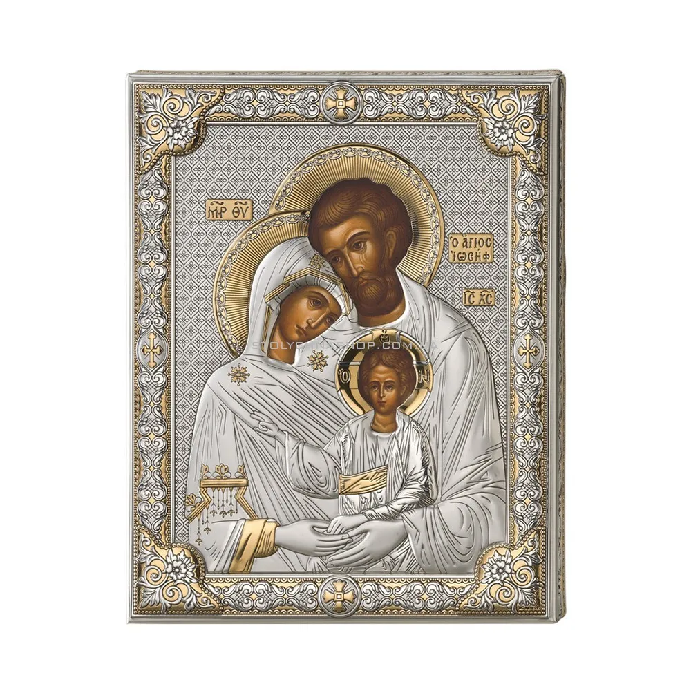 Серебряная икона "Святое Семейство" (260х200 мм) (арт. 85313 6LORO)