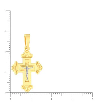 Нательный крестик с распятием из желтого золота (арт. 501053ж)