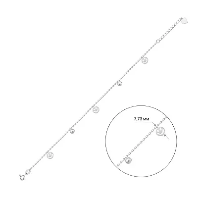 Серебряный браслет с подвесками с фианитами (арт. 7509/2309)