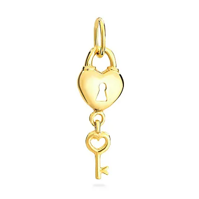Підвіска «Ключик від серця» з жовтого золота (арт. 422448ж)
