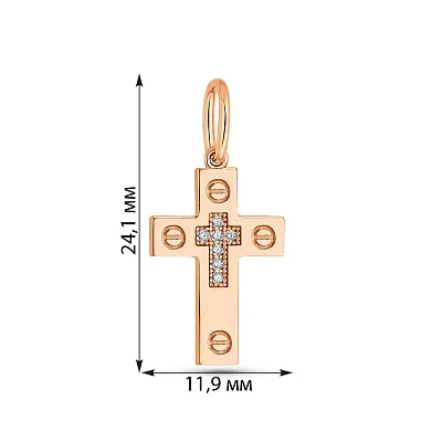 Золотой крестик с фианитами (арт. 424654)