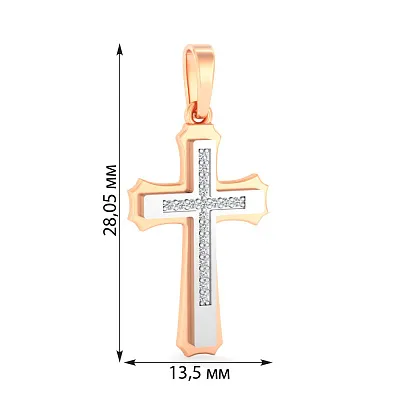 Золотий хрестик з діамантами (арт. П011800010кб)
