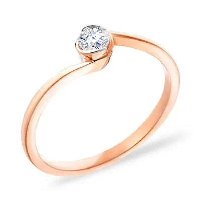 Золотое помолвочное кольцо с бриллиантом (арт. К341060)