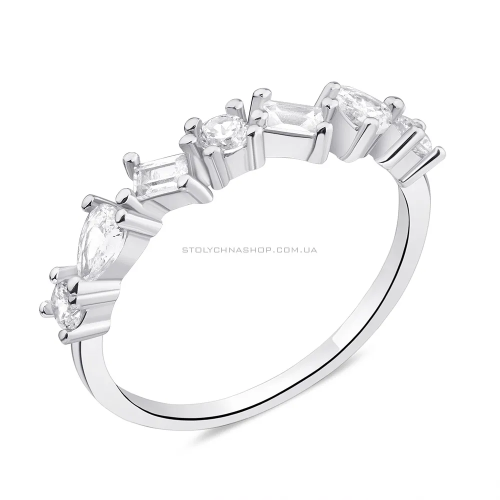 Срібна каблучка з фіанітами різної форми (арт. 7501/5971) - цена
