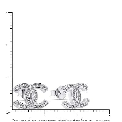 Срібні сережки пусети з фіанітами (арт. 7518/5478)