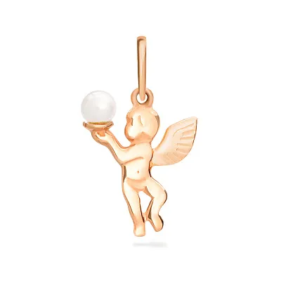Золотая подвеска «Ангел» с жемчугом (арт. 422294прлб)