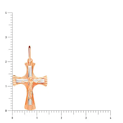 Хрестик з червоного та білого золота (арт. 506002кб)