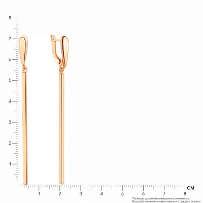 Сережки-подвески из красного золота (арт. 105878)