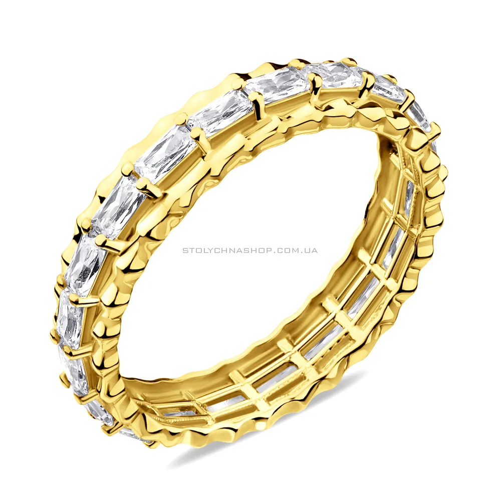 Кольцо из желтого золота с фианитами (арт. 140995ж) - цена