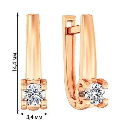 Сережки з червоного золота з діамантами  (арт. С011152020)