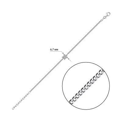 Срібний браслет Зірка (арт. 7509/3915)