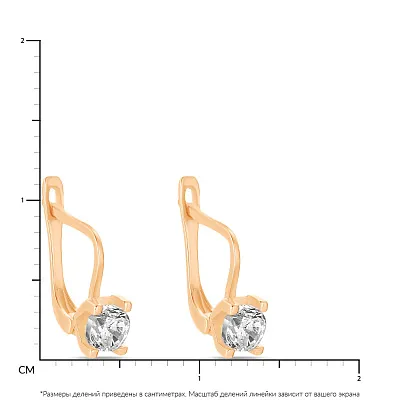Дитячі сережки з червоного золота з фіанітами (арт. 107624)