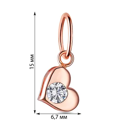 Золота підвіска «Сердечко» з фіанітом (арт. 423585)