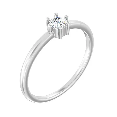 Кольцо из белого золота с одним бриллиантом (арт. К011482020б)
