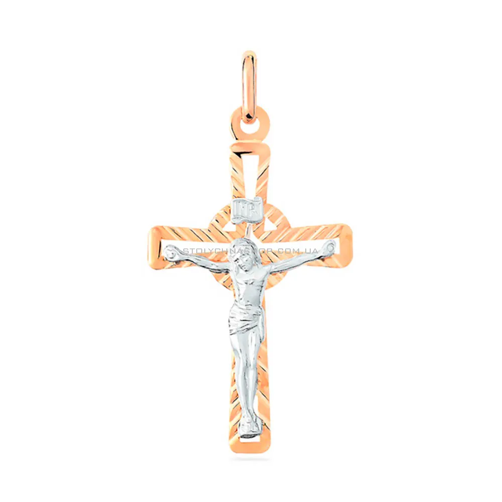 Золотой нательный крестик с распятием  (арт. 500511)