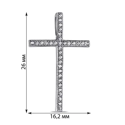 Срібний підвіс Хрестик з фіанітами (арт. 7503/2176)
