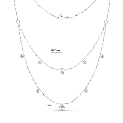 Многослойное золотое колье с бриллиантами  (арт. Ц341552020б)