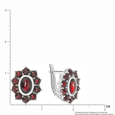 Серьги из серебра с гранатом (арт. 7502/3981Г)