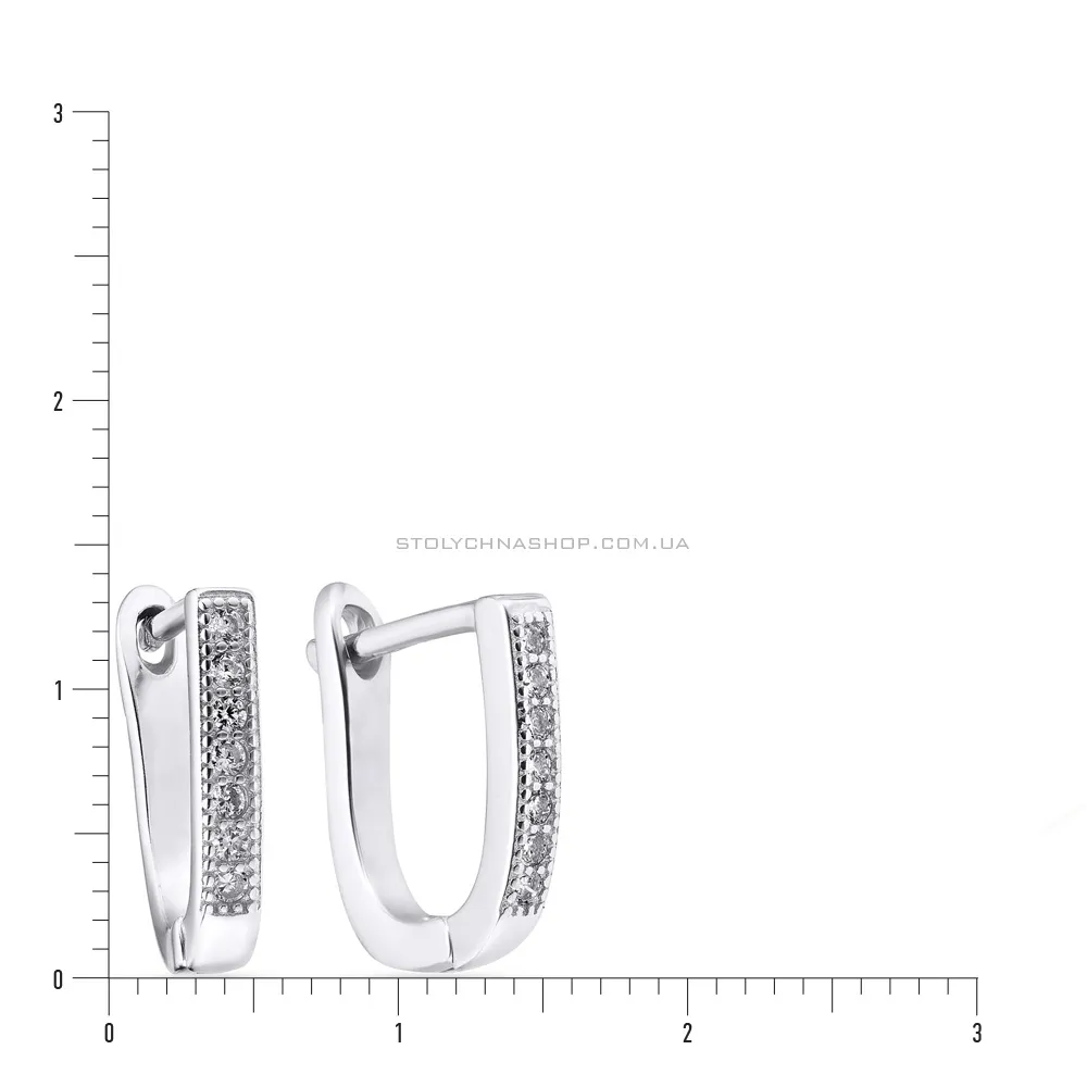 Срібні сережки з фіанітами (арт. 7502/2672) - 2 - цена