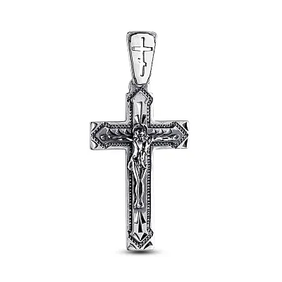 Серебряный нательный крестик "Распятие Христово" (арт. 7904/3543-ч)
