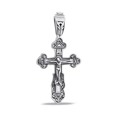 Православний хрестик зі срібла з розп'яттям (арт. 7904/207пю)