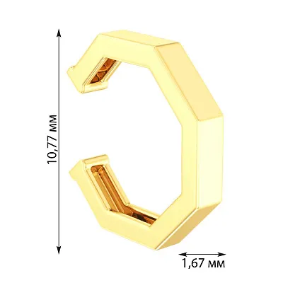 Золотая серьга-каффа на одно ухо (арт. 110851жЯ)