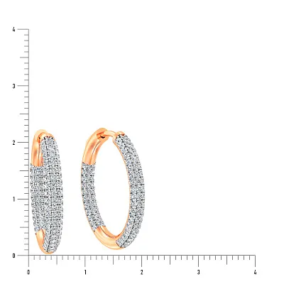 Золоті сережки кільця з фіанітами (арт. 110428)