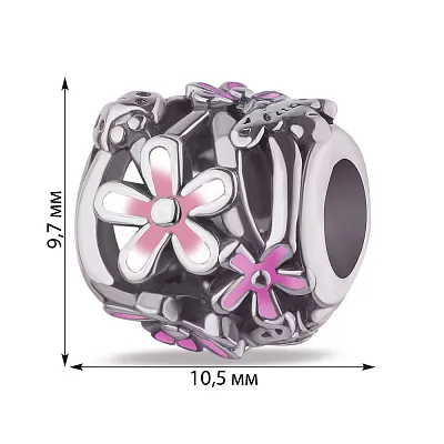 Срібний шарм з різнокольоровою емаллю  (арт. 7903/3365ефбр)