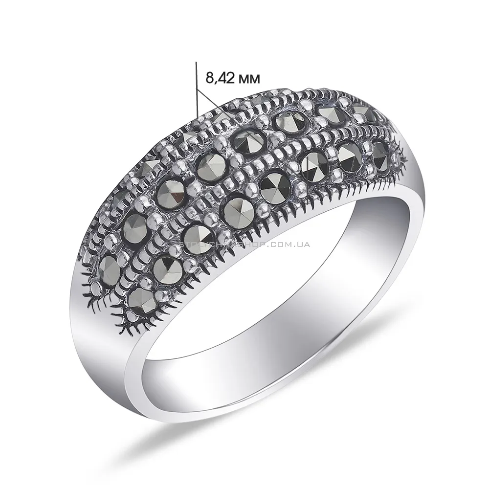 Серебряное кольцо с марказитами (арт. 7401/084мкр)