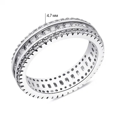 Серебряное кольцо с дорожкой из фианитов (арт. 7501/6172)