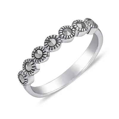 Серебряное кольцо с марказитами (арт. 7401/239мрк)