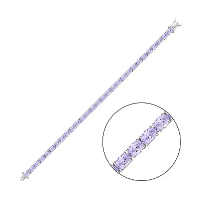 Срібний браслет з фіолетовими альпінітами (арт. 7509/3740аф)