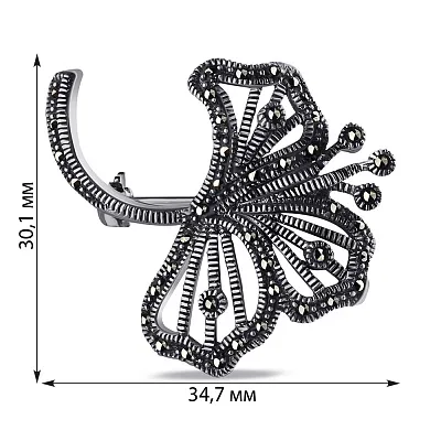 Срібна брошка Квітка (арт. 7405/033мрк)