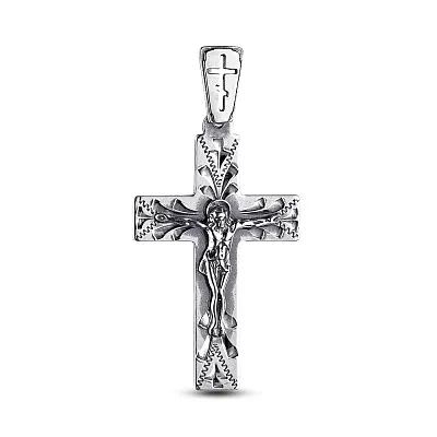 Хрестик зі срібла з розп'яттям (арт. 7904/3577-ч)
