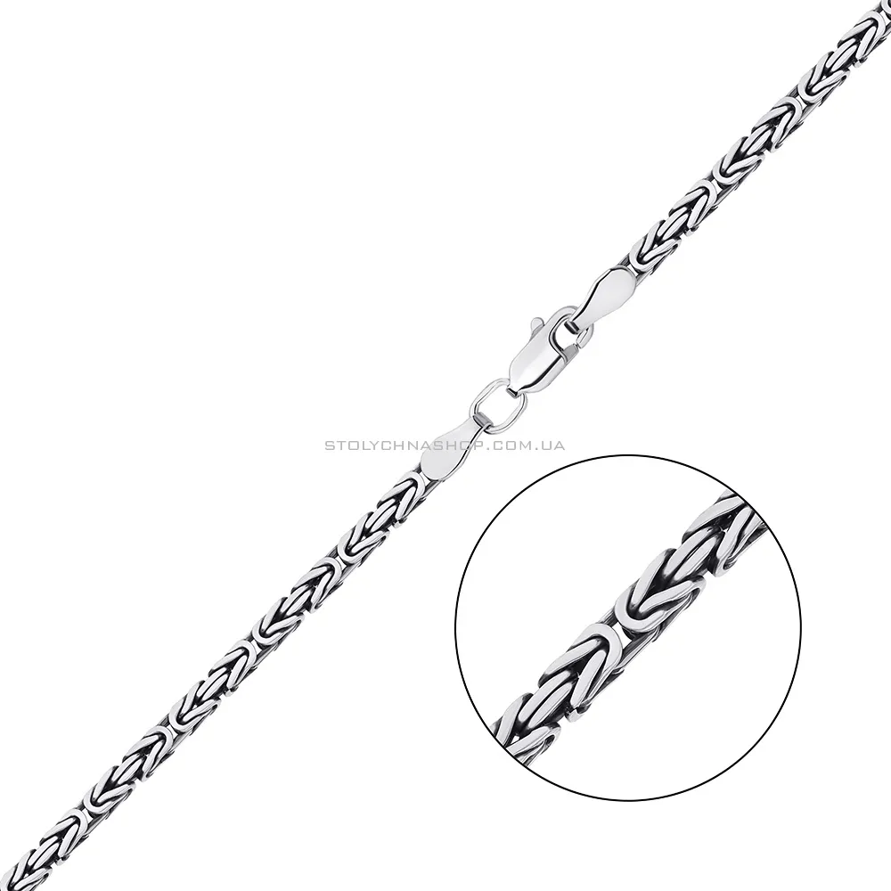 Ланцюжок срібний з чорнінням плетіння Лисячий хвіст (арт. 0308234ч) - цена